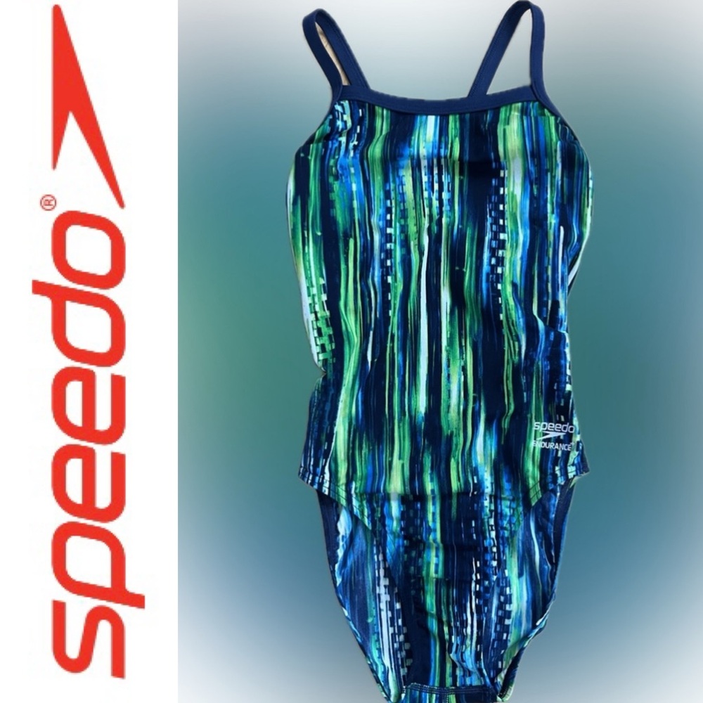 🏊🏻26 Endurance+ Solid Flyback Training One Piece | Speedo | Green & Navy